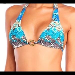 Red Carter, Viper Snake Print Top with Gold Detail